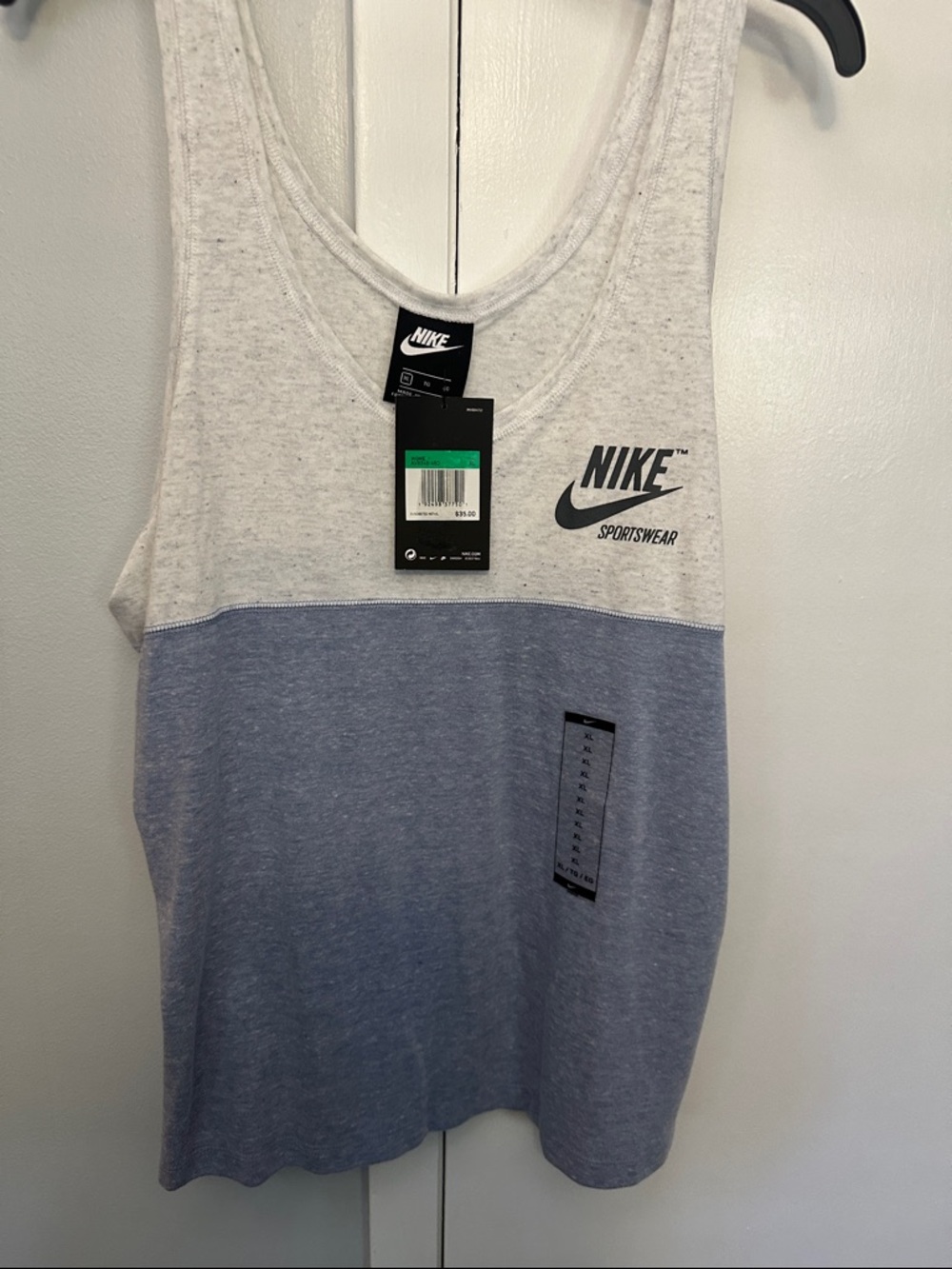 Nike Two-Tone Tank Top - Heather Gray & Light Blue